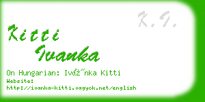 kitti ivanka business card